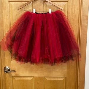 A wish come true 3 layer Romantic tutu adult one size red black